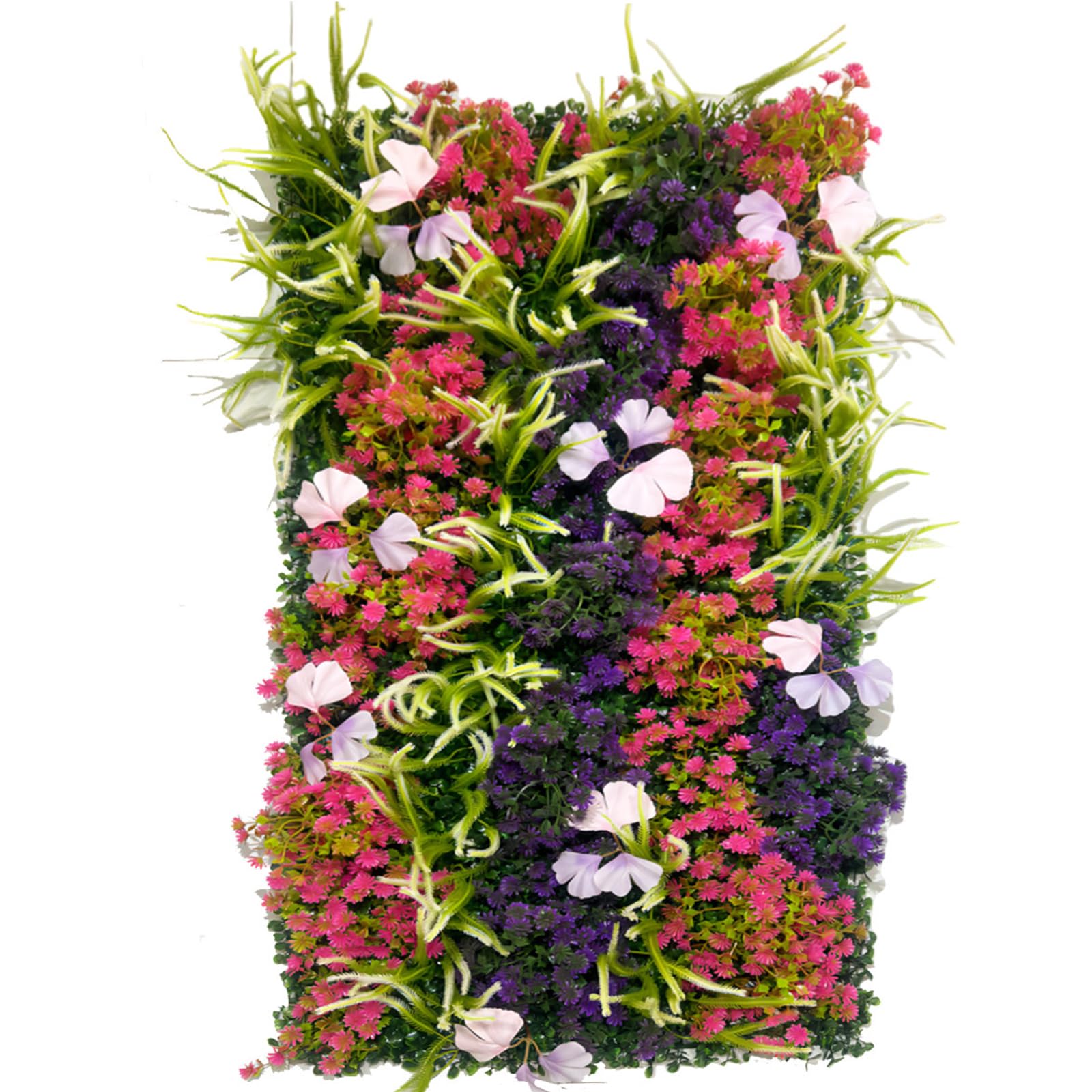 Artificial Green Wall Panel 50cm x 100cm for Indoor and Outdoor Use, Faux Plant Living Wall for Home Garden Office Shop Café Wedding Decor (P)