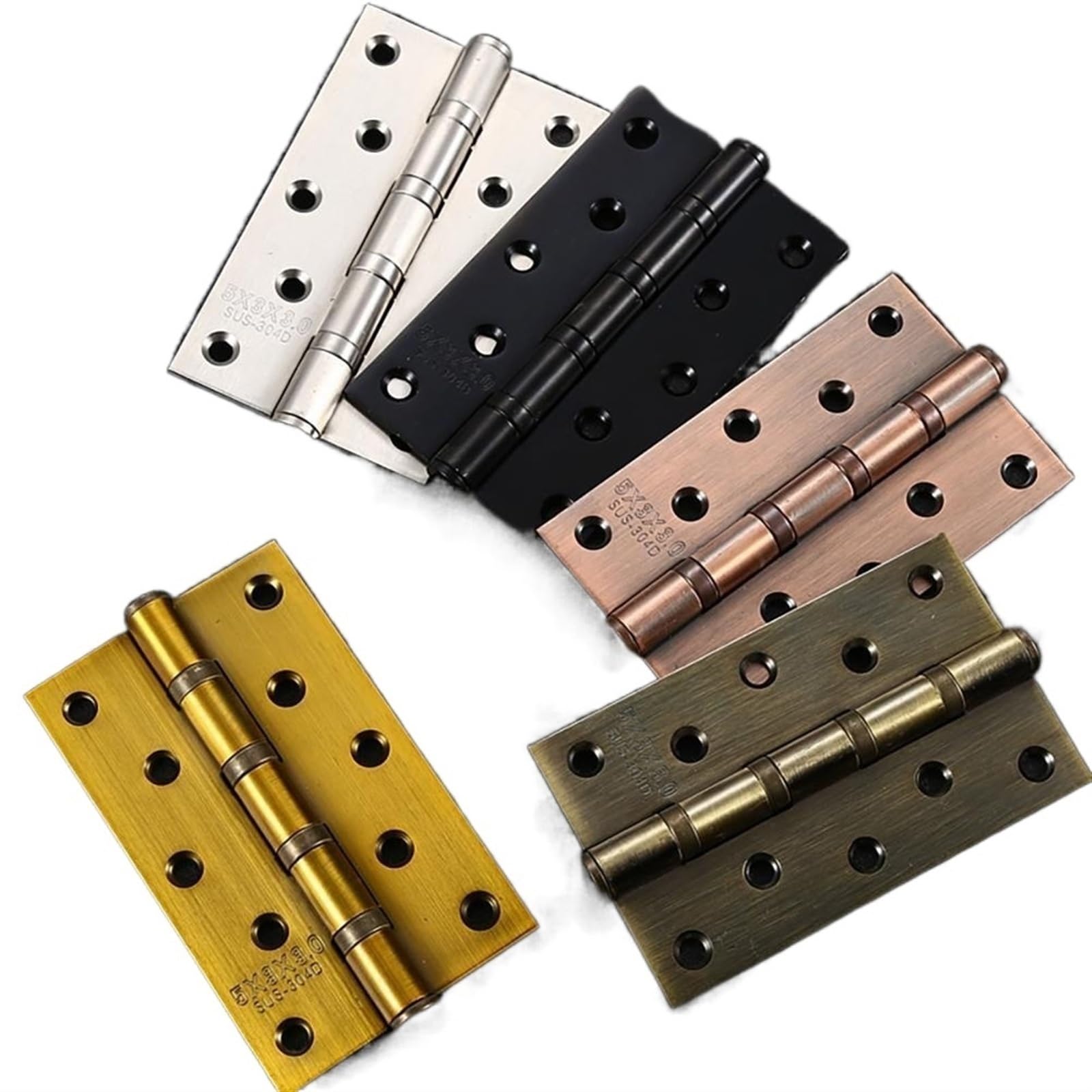 Nvsfzgiyg Nero 2Pcs 5 Inch 3Mm Stable Door Hinge Fine Ball Bearings Rust Furniture Hardware Useful Window For Wardrobe(Nero)