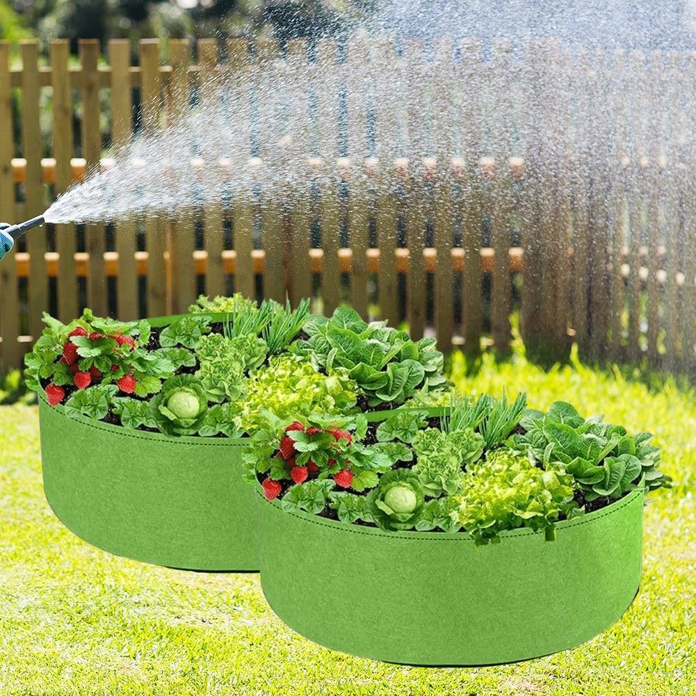 Bolsas de tela para plantar sin encharcamiento macetas de cultivo transpirables reutilizables
