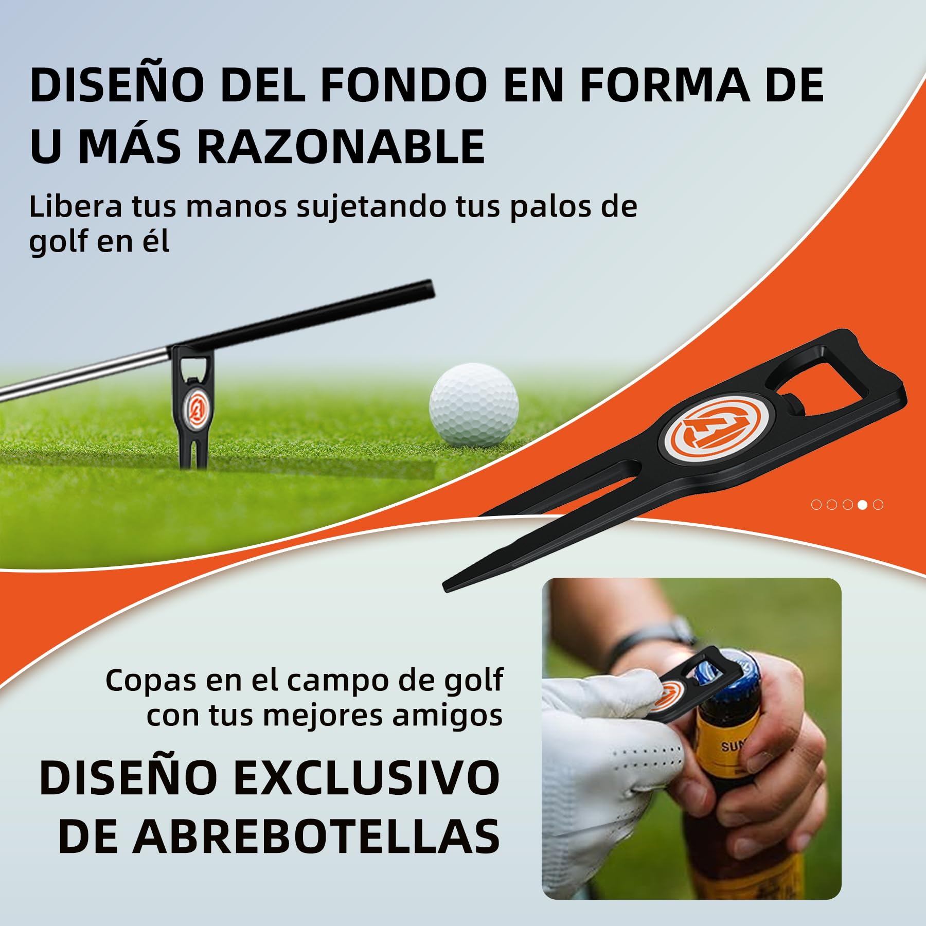 AOFAR Golf Divot Tool con Marcado magnético, Cepillo de Limpieza de Palo de Golf Integrado, aleación de Zinc