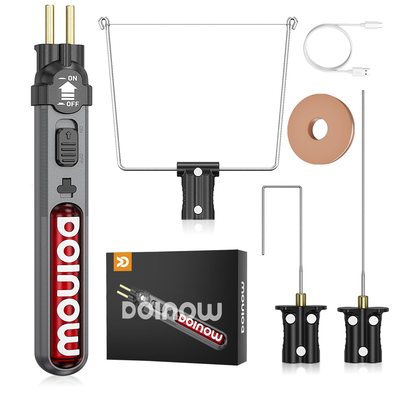 Upgraded Portable Cordless Hot Wire Foam Cutter Pen, 6 in 1 Styrofoam Cutter, LED Light, 32.8ft Replacement Hot Wire, USB-C, Foam Cutter Tool for Small Project, Styrofoam Carving, Craft Shears