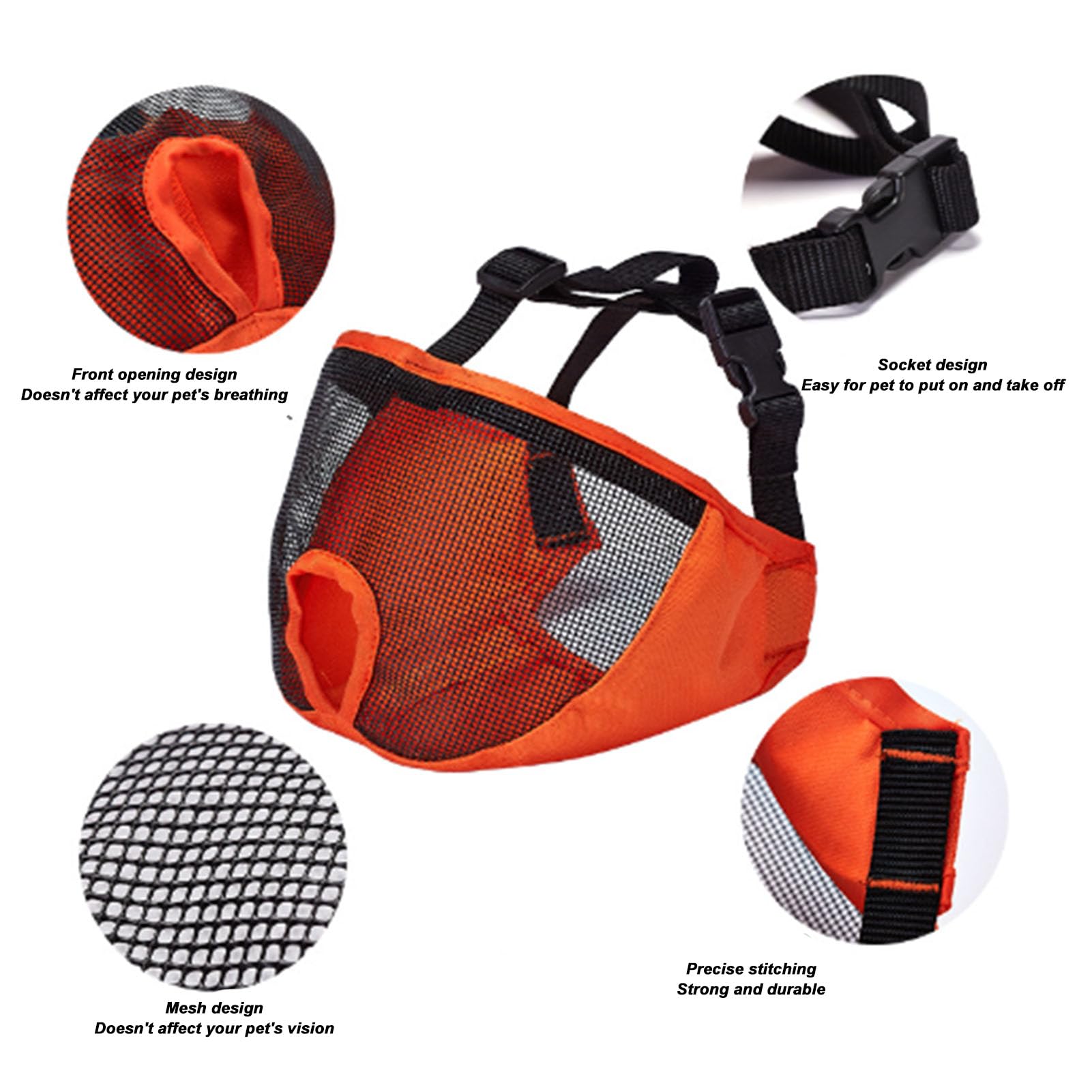 Short Snout Dog Muzzle, Funeral Bell Fighting Bulldog Dog Mask Short Nosed Dog Anti Licking Anti Biting Dog Mouthpiece Flat Face Dog Eye Mask for Pet (M #12)