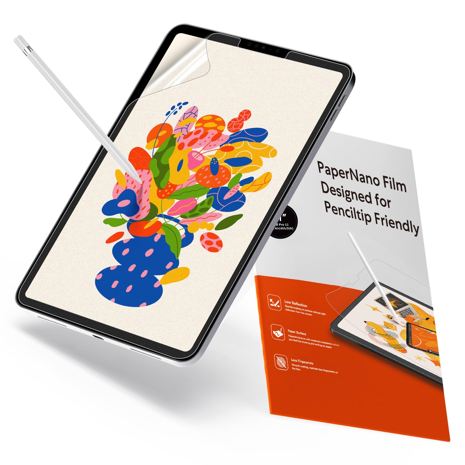 [2 Pack] 2nd Generation Paperlike iPad Pro 11 Screen Protector(2020 and 2018 Model),iPad Pro 11 Matte Screen Protector for Drawing Anti-Glare and Paper Texture Easy Installation Kit