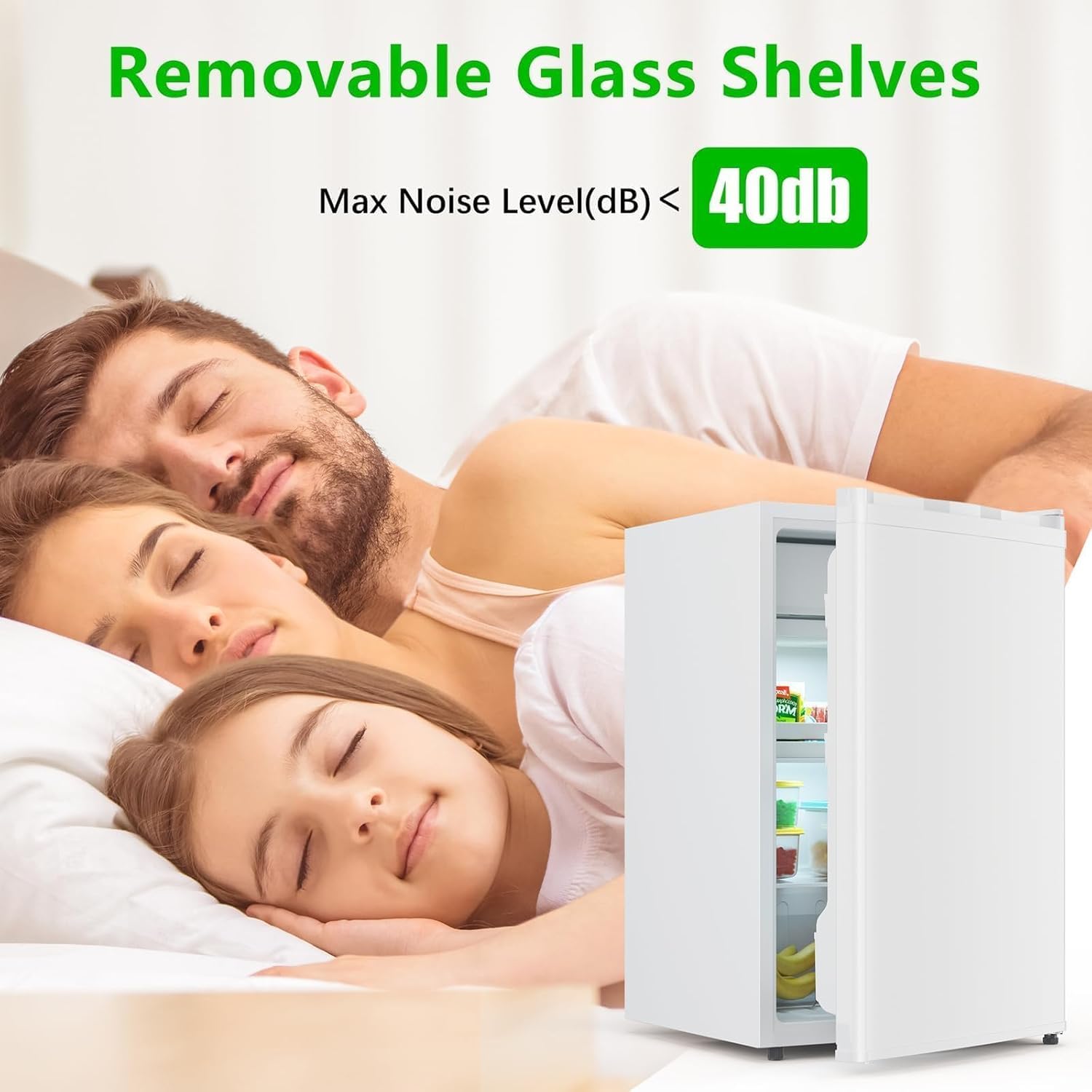 Amenitlif 4.3 Cu. Ft Mini Fridge - 122l Energy Efficient Compact Refrigerator, 0.73 kWh/24h, 40db Ultra-Quiet Operation, Perfect For Bedroom, Office, Apartment, Dorm, Or Kitchen on Fridge.com - View 3