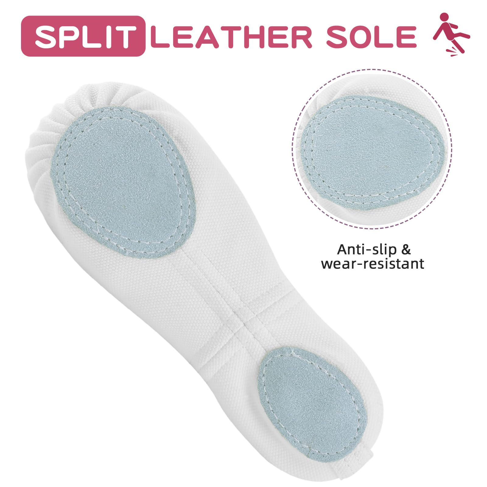 Zapatillas Ballet Mujer Elástica Zapatos Ballet Niña con Suela de Cuero Dividido