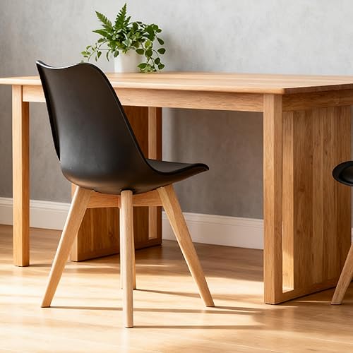 Miniatura 6 de Juego de 4 sillas de comedor de estilo moderno con patas de madera, sillas de cocina y comedor, juegos de mesa y sillas, silla de escritorio para