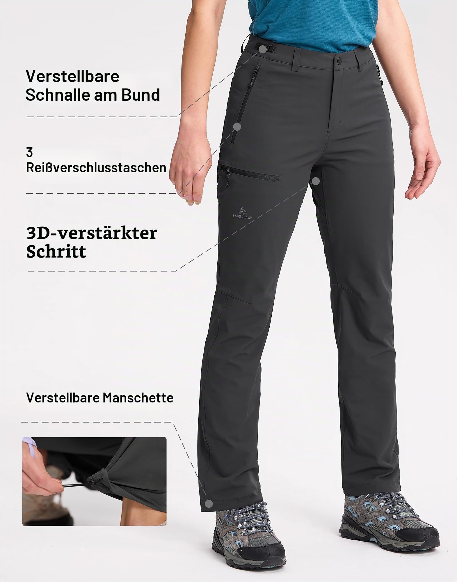 Pioneer Camp Wanderhose Damen Schnelltrocknend Robust