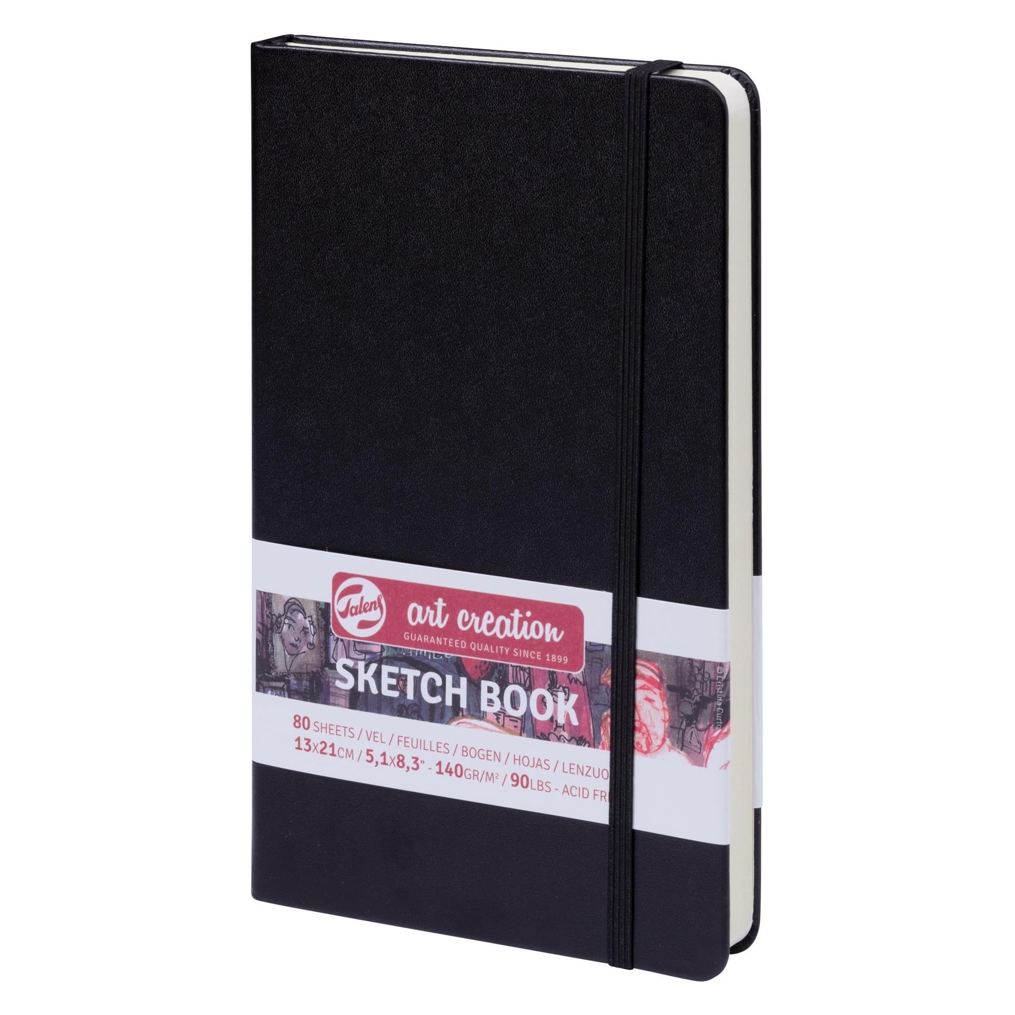 A5 Sketchbook Black Hardback 140gsm 80 Sheets Artist Drawing Art Sketch Book