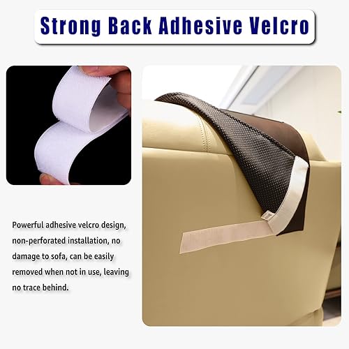 Miniatura 6 de AmazeCov Funda antideslizante para reposacabezas para silla reclinable y sofá, funda con cobertura extra ancha, protector de muebles y cintas