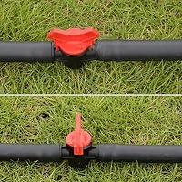 CTRICALVER 4 db Öntözőrendszer Szelep - 16 mm-es Csepegtetőrendszerhez - Vízáramlás Szabályozó és Elzáró Szelep - Fekete Műanyag Csatlakozó 3