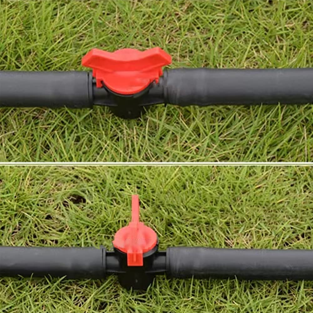 5 Valvole A Sfera Per Irrigazione A Goccia LST, Raccordo PE 16x1/2, Nere E Rosse