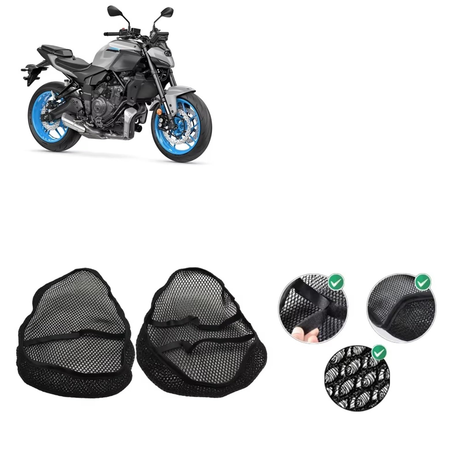 Moto Copri Sedili Per MT07 Per MT 07 Per MT-07 Coprisedile per moto Protezione antiscivolo resistente al calore elastica e traspirante