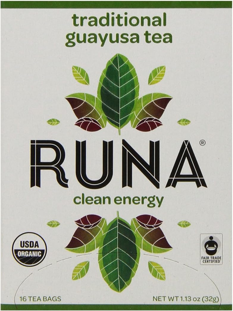 RUNA Clean Energy Drink Alternative, Traditional Guayusa Tea, 16-Count Tea Bags