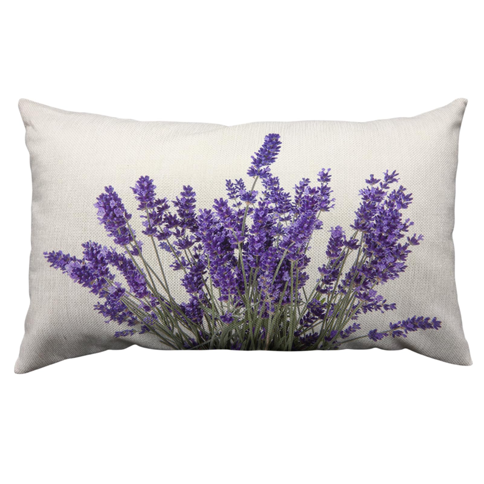 Orythyra Throw Pillow Case Cushion Cover Lavender Flowers Linen Pillowcases Pillow Cover Living Room Couch Bed Sofa Car Waist Cushion Cover Farmhouse 30X50 CM