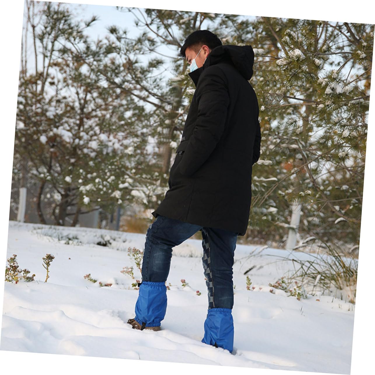 TOYANDONA 3 Paires Guêtres de Randonnée Neige Imperméables et Respirantes Protections Thermiques pour Jambes Accessoires pour Activités Extérieures Bleue