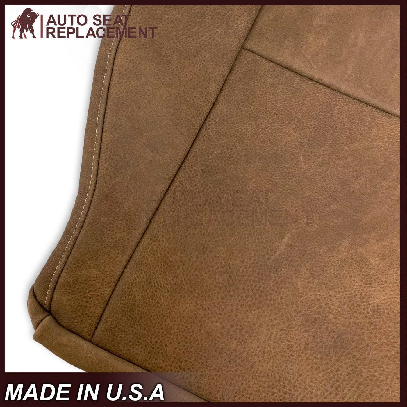 Auto Seat Replacement, Compatible with 2001 2002 2003 Ford F150 King Ranch Leather Seat Cover Replacement in King Ranch Tan (Driver Bottom)
