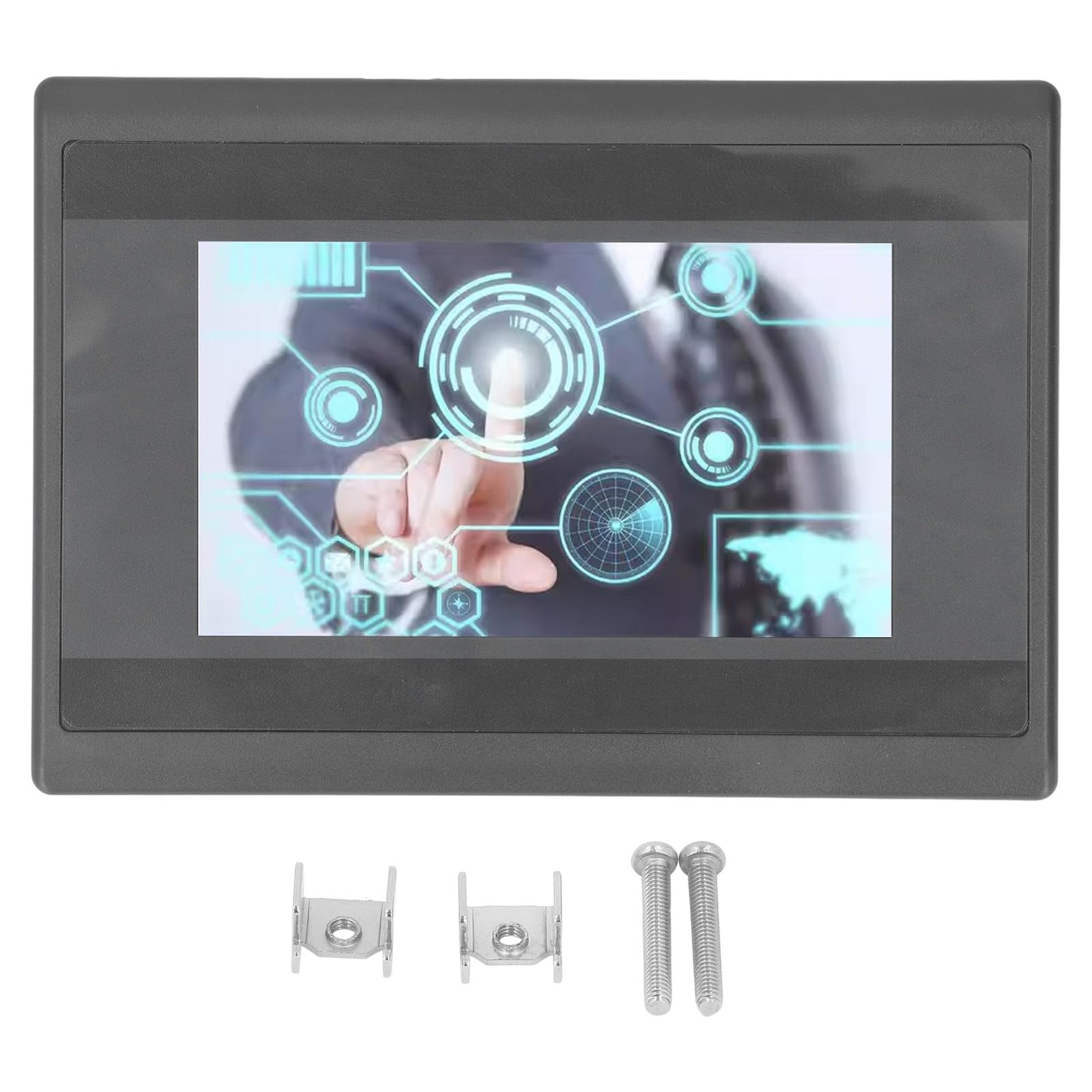 Acouto Ekran Dotykowy HMI 4,3-calowy Wyświetlacz TFT LCD Ekran Sterowania PLC 12 wejść 8 wyjść DC 24 V 5 A Wyjście Przekaźnikowe dla FX3U?20/40/48MRT i NAND 240 MHz Pobieranie Pamięci Dotykowej