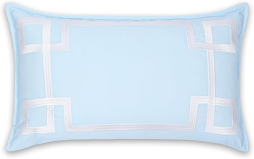 Miniatura 6 de Hofdeco Premium Funda de almohada lumbar para interiores y exteriores, 12 x 20 pulgadas, repelente al agua para patio trasero, sofá, marco bordado