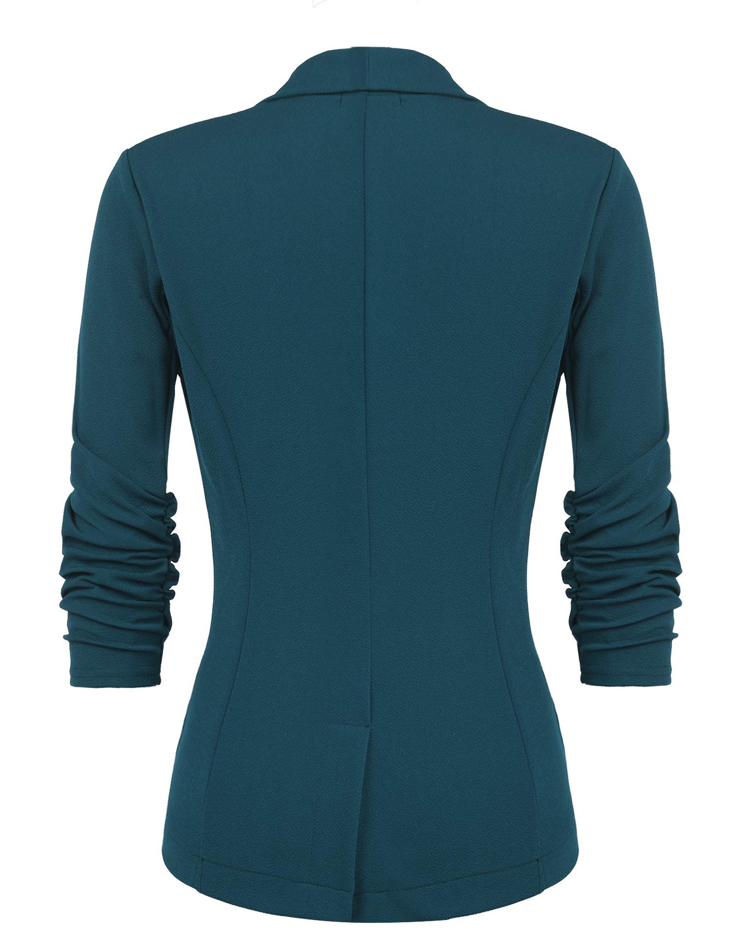 Unibelle Blazer Elegante chaqueta para mujer Cardigan 3/4 largo, ligera y fina, estilo bolero de oficina, monocromo Slim Fit Revers Business Trenchcoat abrigo corto con talla S - 2XL