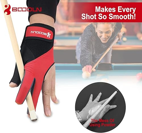 Miniatura 7 de YFY Billiard Pool Gloves for Left Hand 3 Finger, Splicing Process, Snooker Cue Sport Glove Popular Sizes for Men & Women