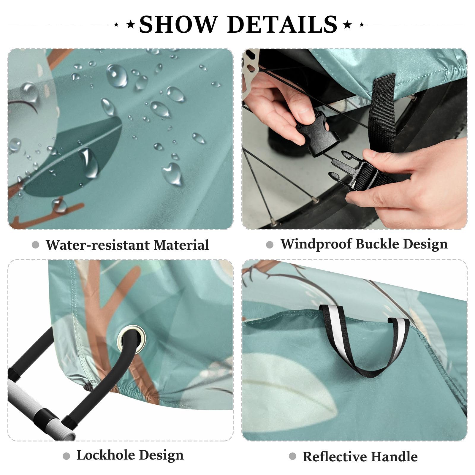 Housse de vélo imperméable avec trous de verrouillage - Résistante aux UV - Pour intérieur et extérieur - Convient à la plupart des cobertor para motocicleta