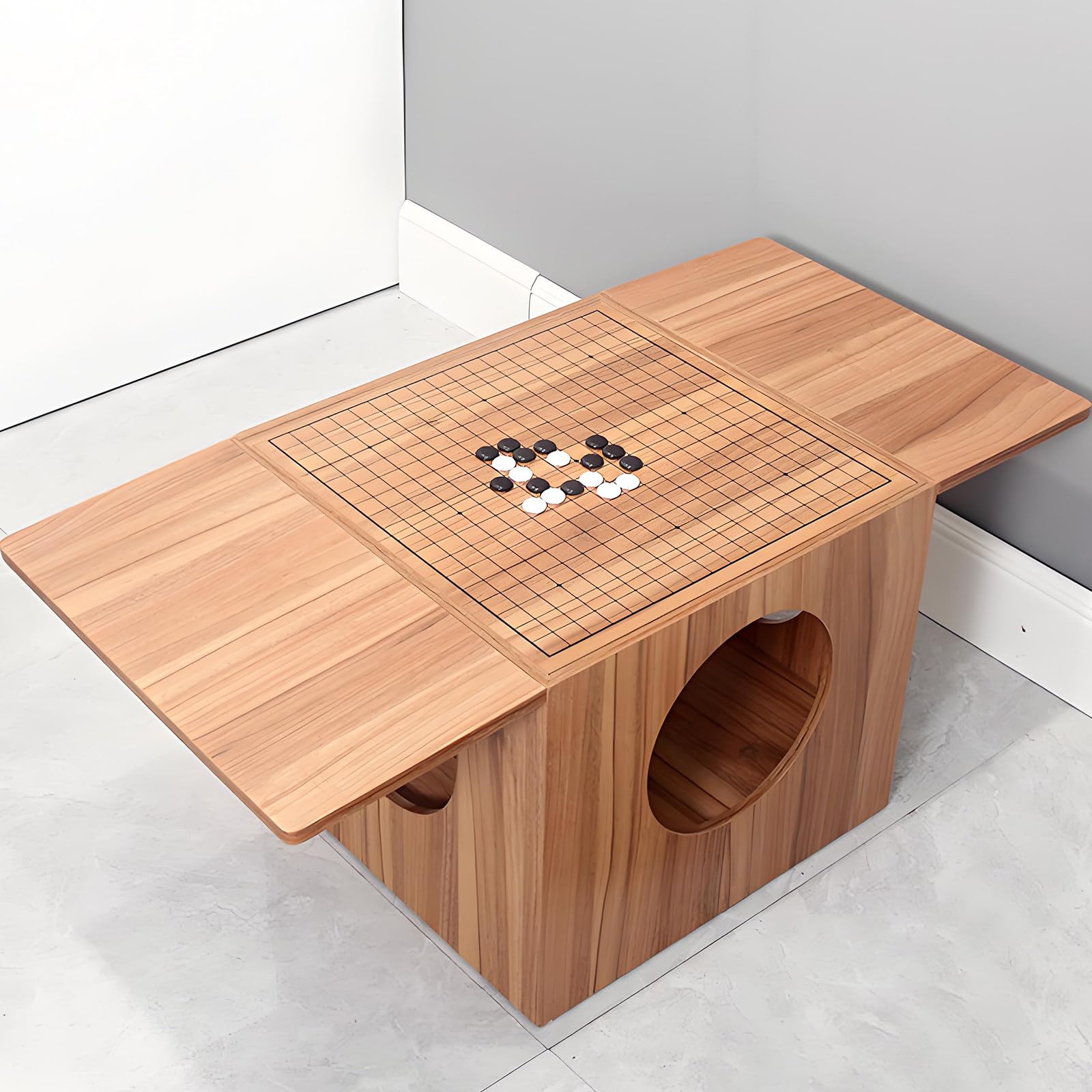 HuanSebesity Multifunctional Wooden Chess Table,Double Sided Chess & Go Board Coffee Table,Small Low Game Table,Practical Furniture for Home Use and Family Game Nights Extended