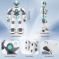 Vista 6 de VATOS Remote Control Robot for Kids Extra Large, 15.4" Programmable RC Robot Toy with Sing Dance, Gesture Sensing & Voice Control Rechargeable Smart