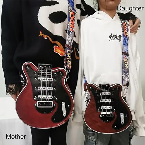 Miniatura 6 de Bolso bandolera con forma de guitarra para hombre y mujer, de piel sintética, monedero único para guitarra