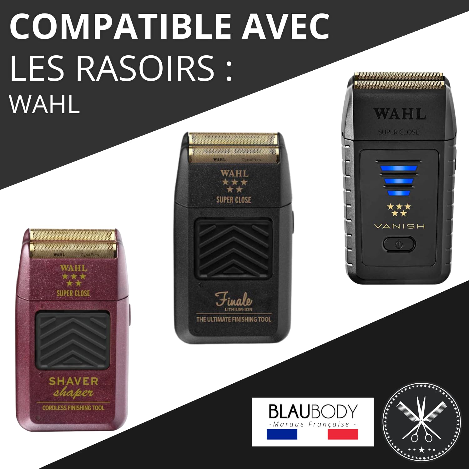 Lame de Rasoir Tete Rechange x2 Lames Compatible avec Wahl Shaver Professionnel 5 Star Series Finale Tondeuse Finition Feuille Remplacement Couteau Pièces Détachées Coiffeur Rasage Homme Cheveux Barbe