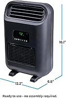 Vista 9 de Comfort Zone 18" Wall Mount or Freestanding Space Heater, 1500W/750W, ECO Mode, Digital Thermostat, Remote Control, 12H Timer, 4 Modes, Overheat &