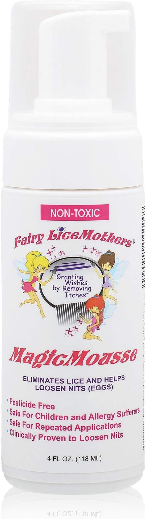 MagicMousse Lice Treatment Mousse for Head Lice Removal, No Sulfate and Pesticides, 4 fl oz - Fairy LiceMothers