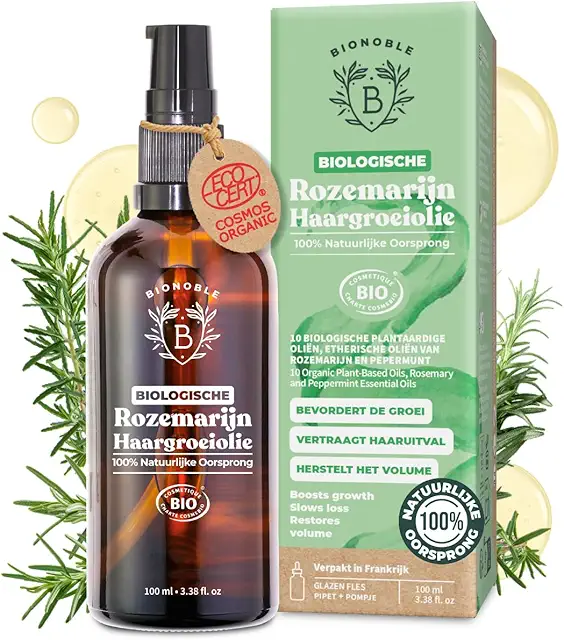 BIONOBLE Organic Rosemary Hair Growth Oil - Stimulates Growth & Reduces Loss - 100ml