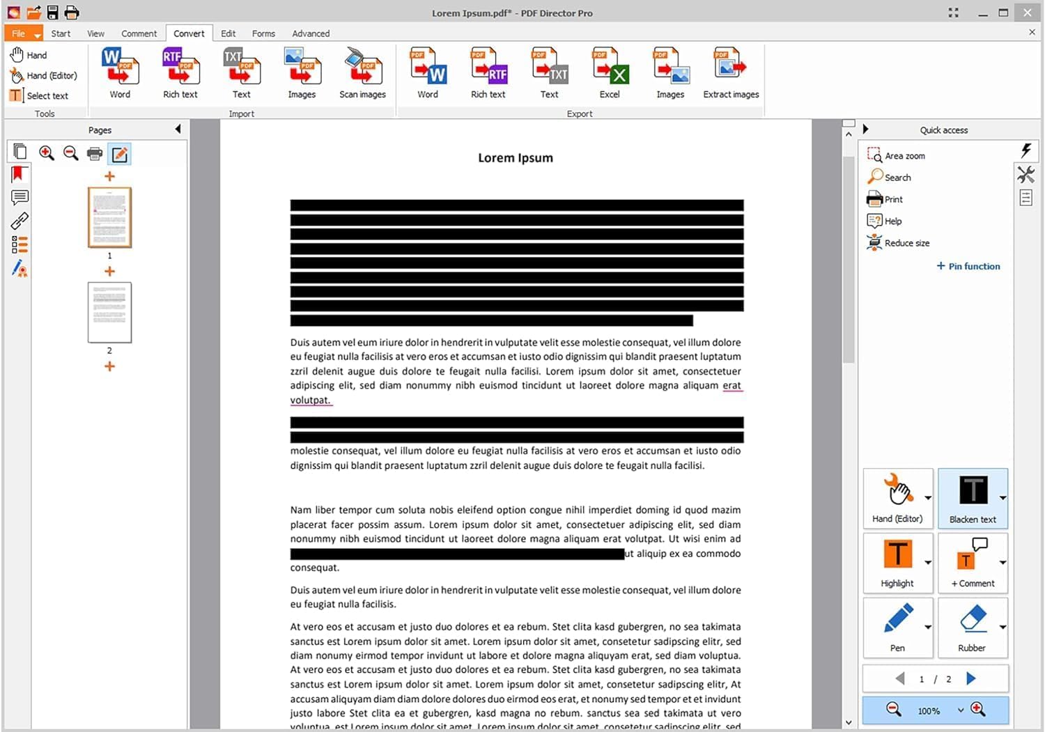 PDF Director 3 PLUS - Edit, Convert, Redact, Protect PDFs, Fill Forms for Win 11, 10, 8.1, 7