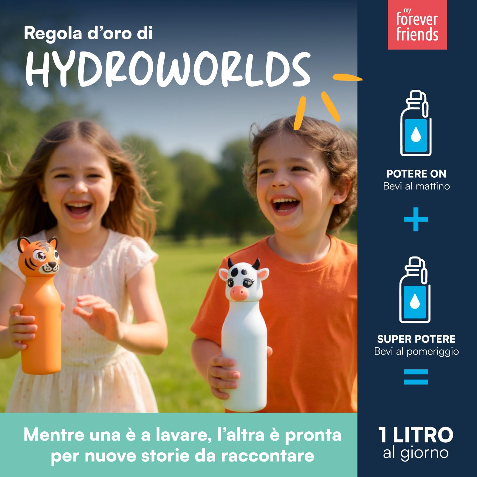 Borraccia Termica per Bambini Acciaio Inox Senza BPA 520ml - CapsHero Unicorno Unicorn Una - Riutilizzabile Antiodore con Doppia Parete 230x70mm - Caldo 12h Freddo 24h - Collezione My Forever Friends