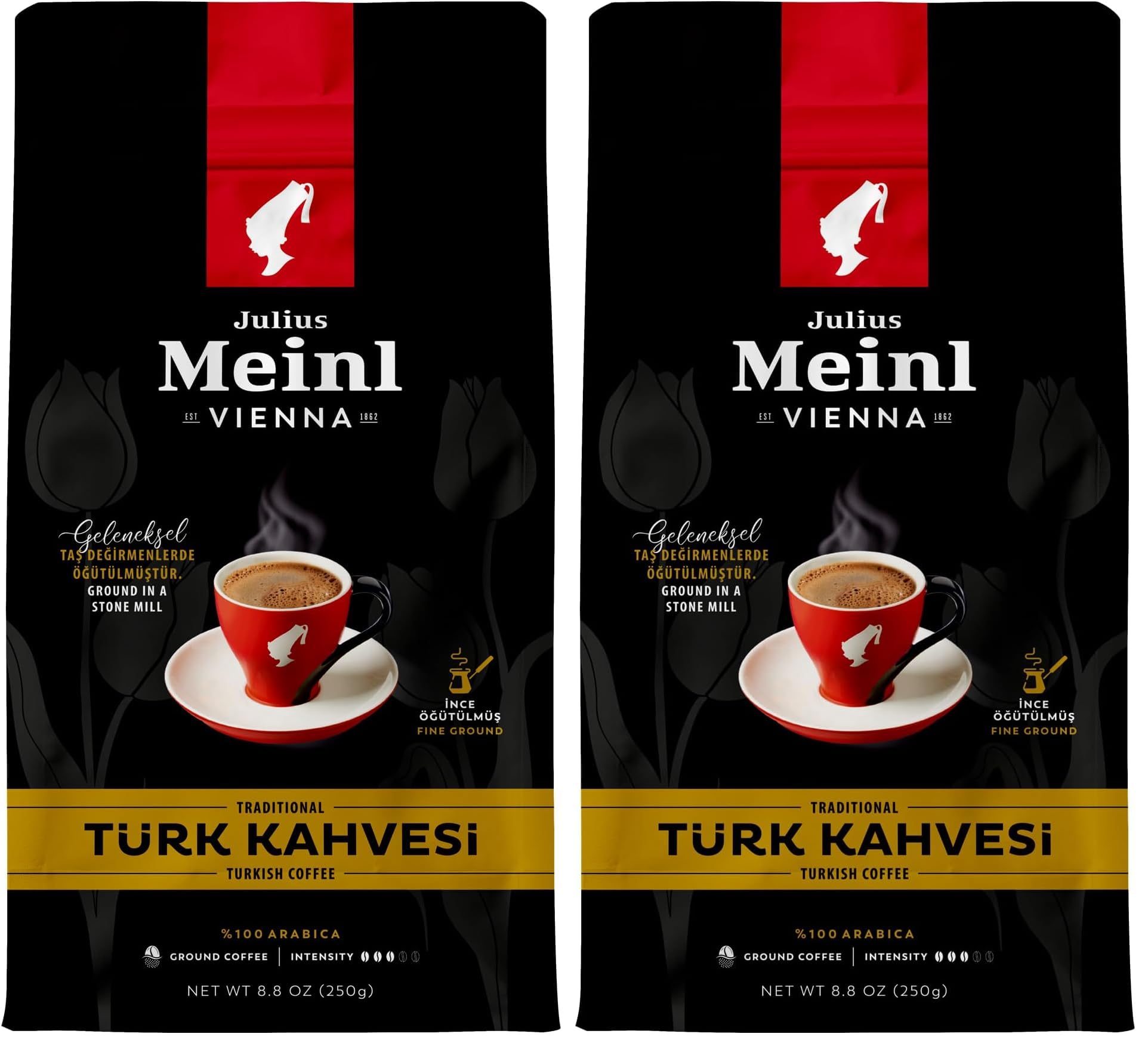 Julius Meinl Geleneksel Taş Değirmenlerde Öğütülmüş Türk Kahvesi, Orta Kavrulmuş, 100% Arabica, 250 Gram (2 paketi)