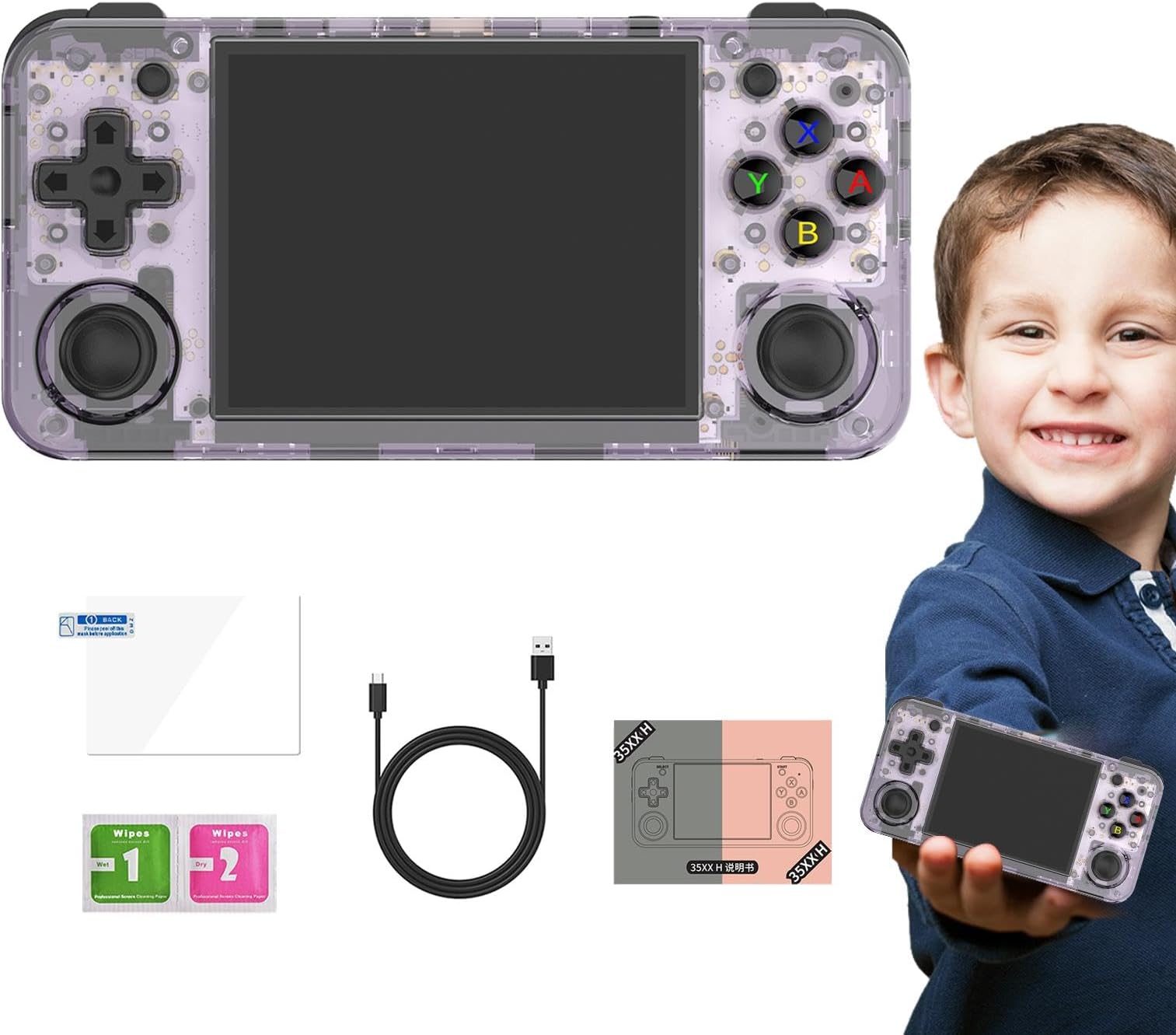 Retro Handheld Game Console, Arcade Game Console, Handheld Portable Game Console, 3.5-inch Screen Handheld Video Games, Best for Kids and Adults