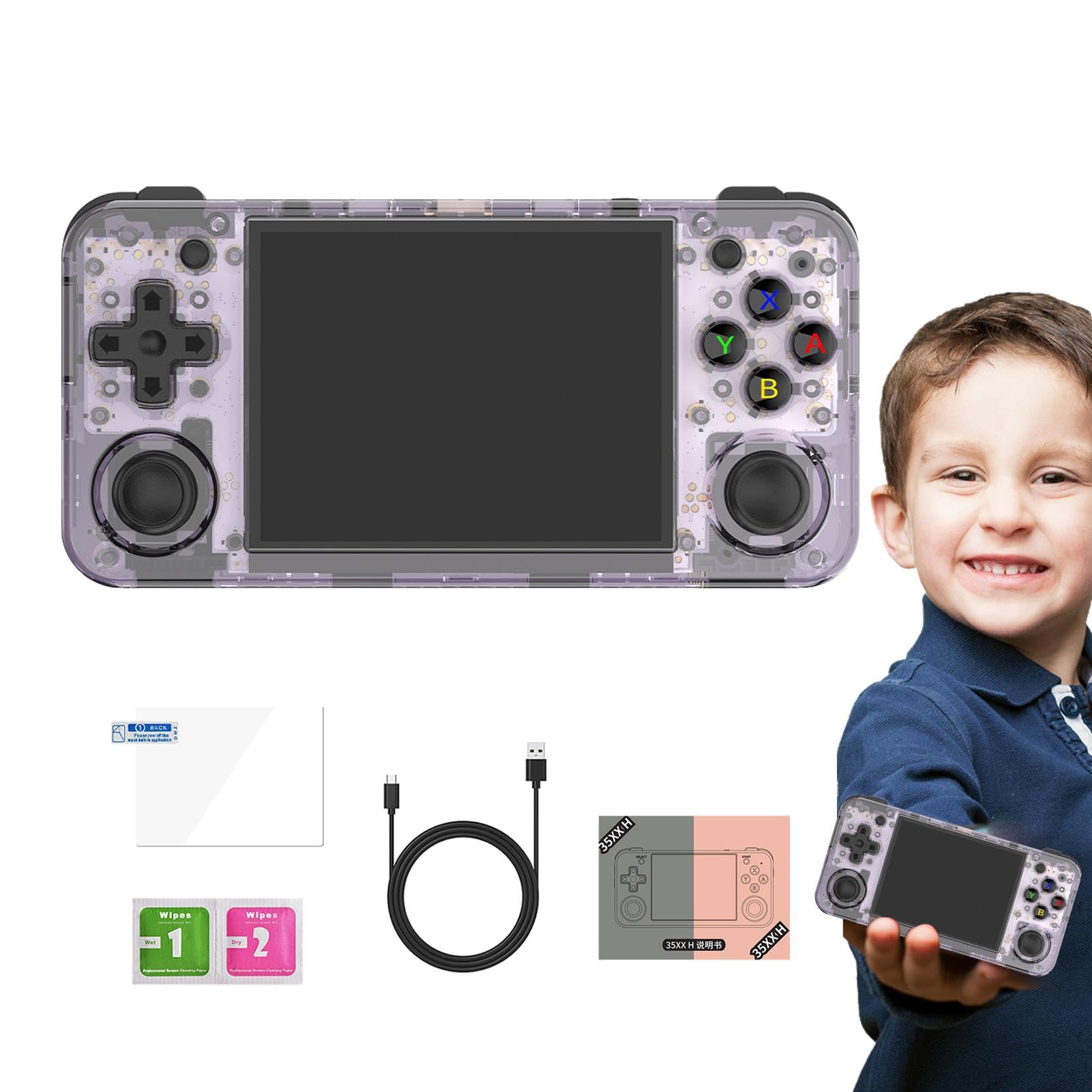 Console di portatile retrò, console di portatile per | bambini, Console di arcade, Console di portatile portatile, videogiochi portatili con schermo da 3,5 pollici,