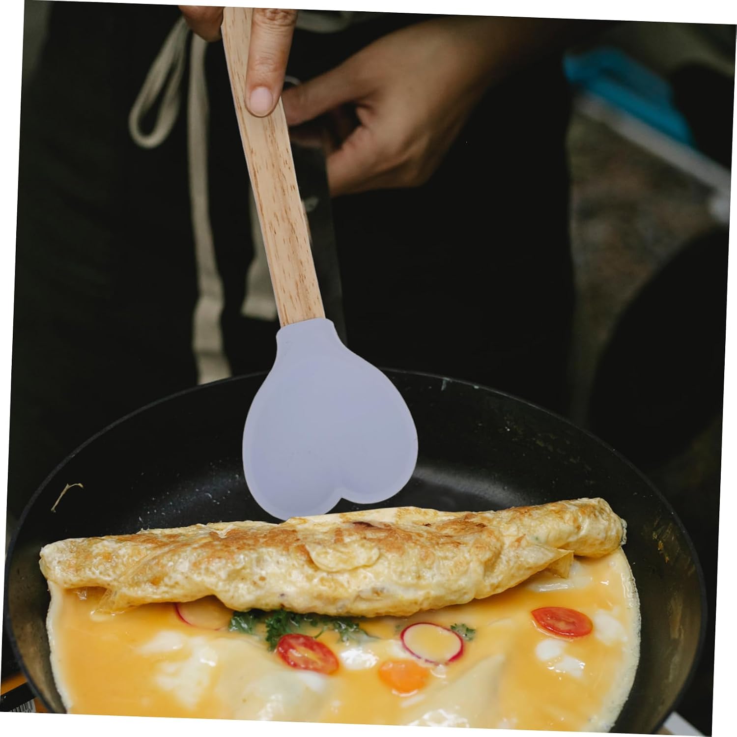4pcs Japanese Style Soup Spoon Silicone Spoons for Cooking Salad Soup Kitchen