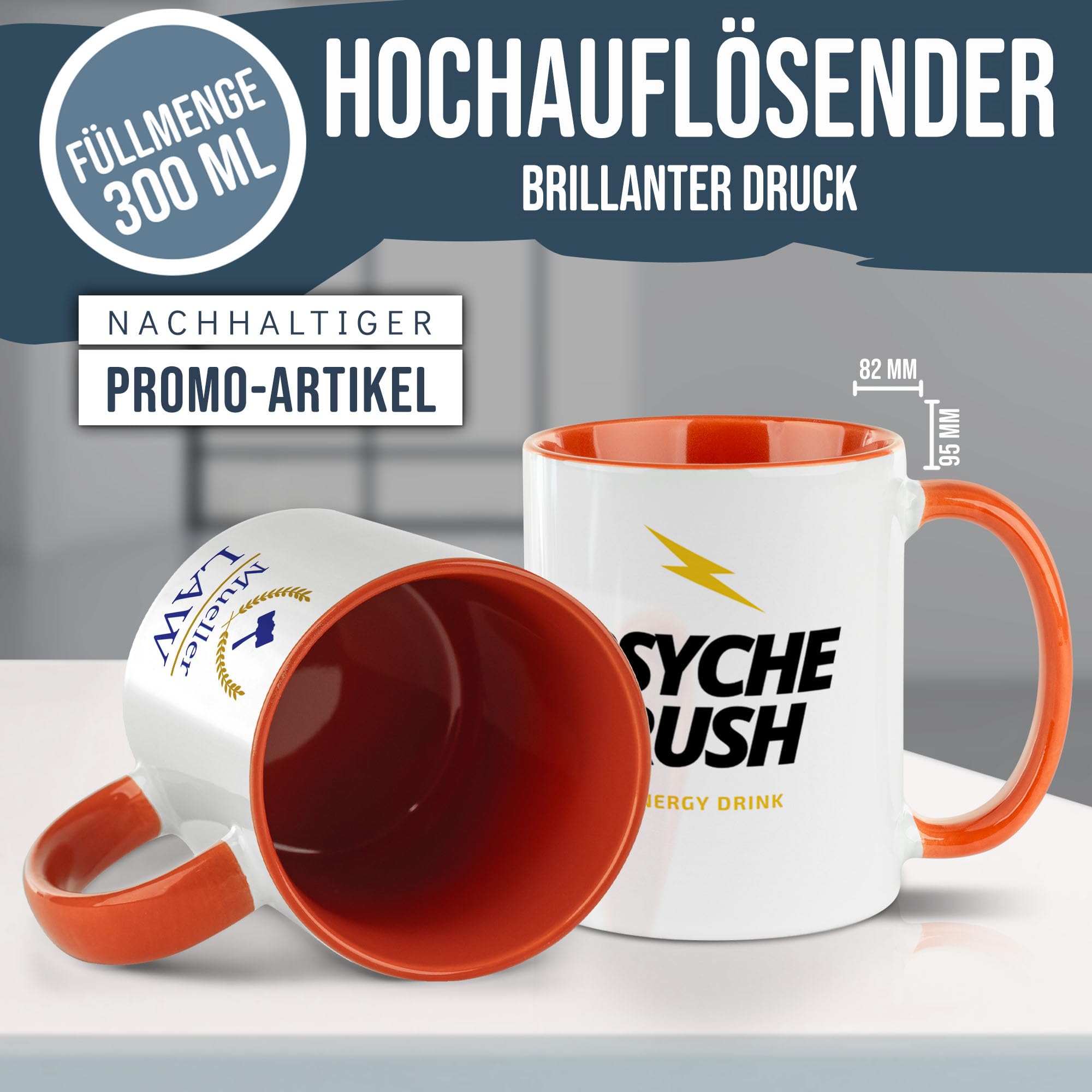Tassendruck Firmen-Tassen 72 Stück mit eigenem Logo gestalten - Geschenke zum Firmenjubiläum, für Kollegen, Merchandise, B2B