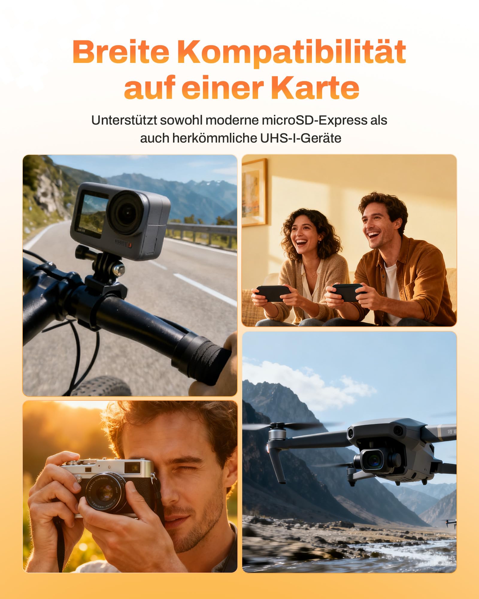 BIWIN Amber ME300 microSD Express Karte 1TB, 900MB/s Lesen, 800MB/s Schreiben, SD 7.1, PCIe Gen3x1, UHS-I C10 V30 U3 A1