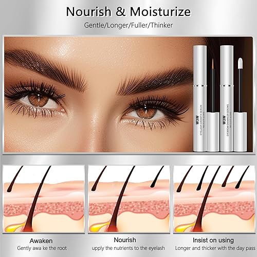 Lash Serum, Rapid Eyelash Growth Serum, Eyelash Serum for Eyelash Growth Thickness, Stronger, Healthier Lashes & Brows, Longer, Fuller, and Thicker Lashes, Vegan & Cruelty-Free (Light Blue 4ML)(W665)