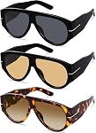 Oversized Retro Aviator Sunglasses for Women Men Trend 70s Thick Classic Vintage Style Sun Glasses