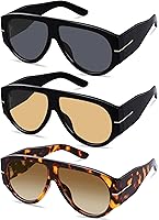 YMRFW Oversized Retro 70s Aviator Sunglasses for Women Men - Vintage Thick Frame UV400 Sun Glasses