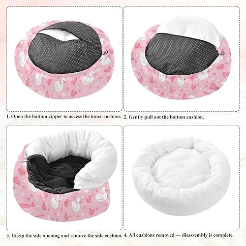 Miniatura 8 de KLL Animal Duckling Valentine Warm & Soft Pet Cat Beds fluffier Calming Bed for Small Size Pets Sleeping Camas para mascotas Grandes