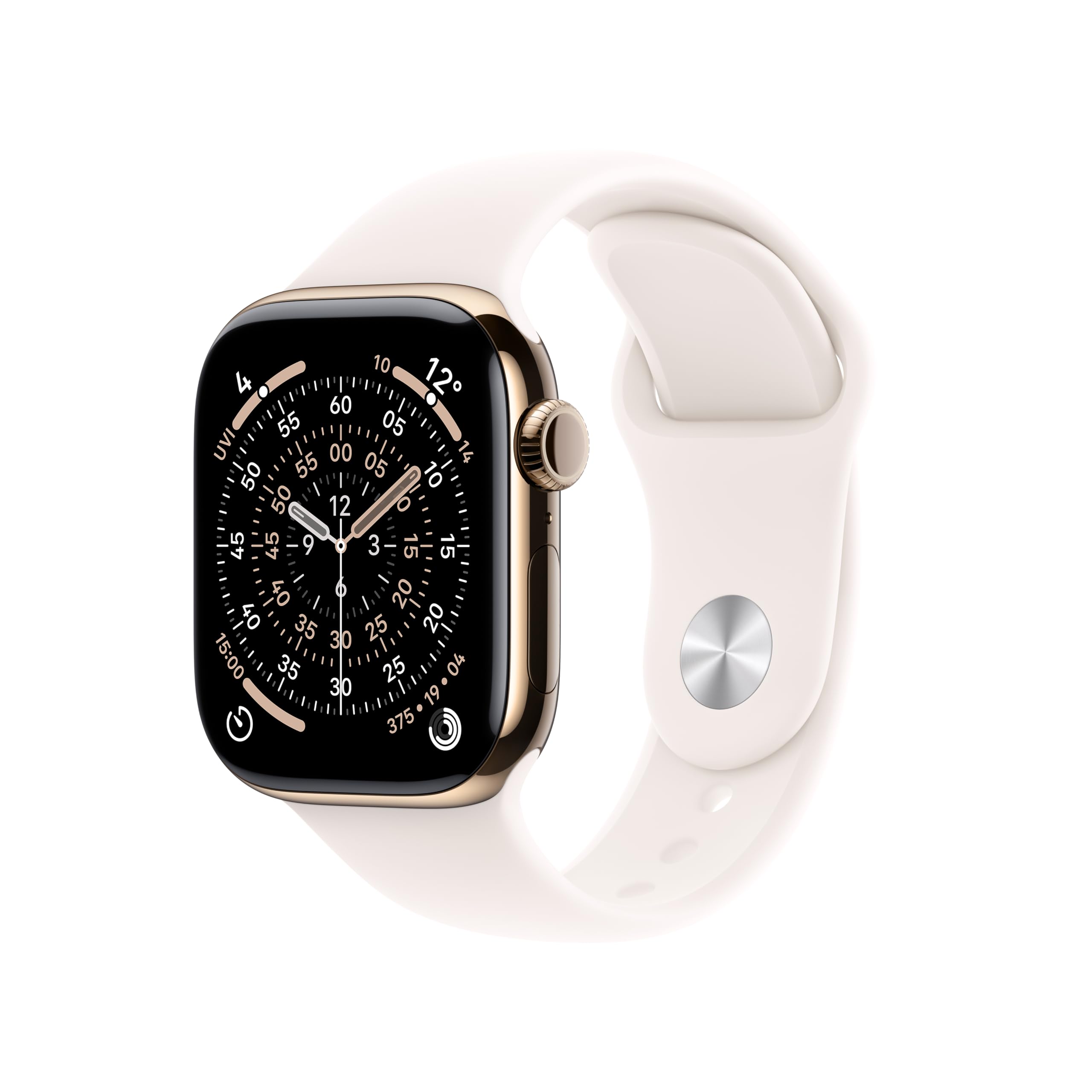 Apple Watch Series 11 GPS + Cellular 42mm Gold Titanium Case with Light Blush Sport Band - S/M-picture-29