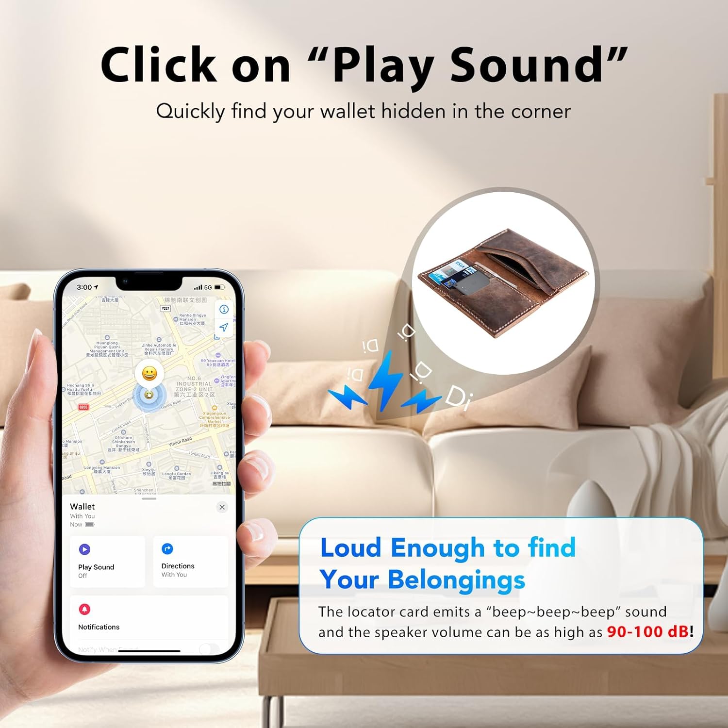 2 Pack Wallet Tracker Card [Apple MFi Certified] Air Tracker Tag (iOS only), IP68 0.06in Rechargeable Smart Card Work with Apple Find My, Keys Finder and Item Locator for Passport, Bags, Laptop, Black