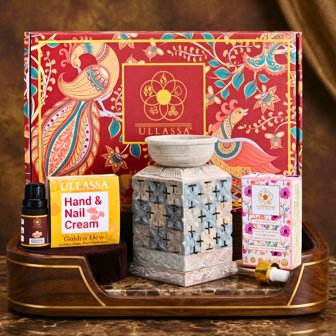 Self-Care Aromatherapy Gift Hamper | Exquisite Stone Diffuser with Essential Oil, Natural Soap & Hand Cream | Luxury Wellness Gift Box for Christmas, Secret Santa, Birthday & Corporate Gifting-image-5