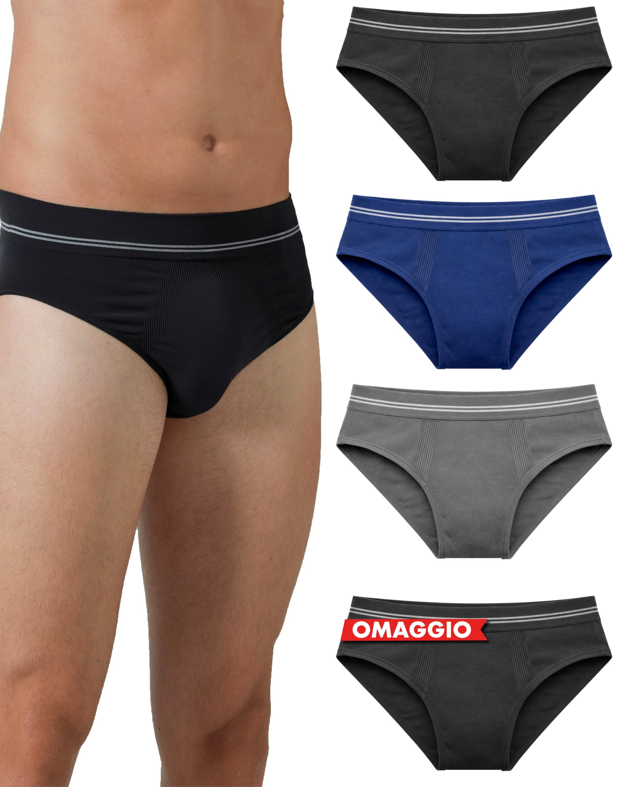 Risalti Mens Briefs Microfibre 3 Pcs - Breathable Mens Briefs Underwear, Underwear Man Softer Than Cotton Briefs, Seamless Briefs Men, Mens Activewear Slip - Made In Italy