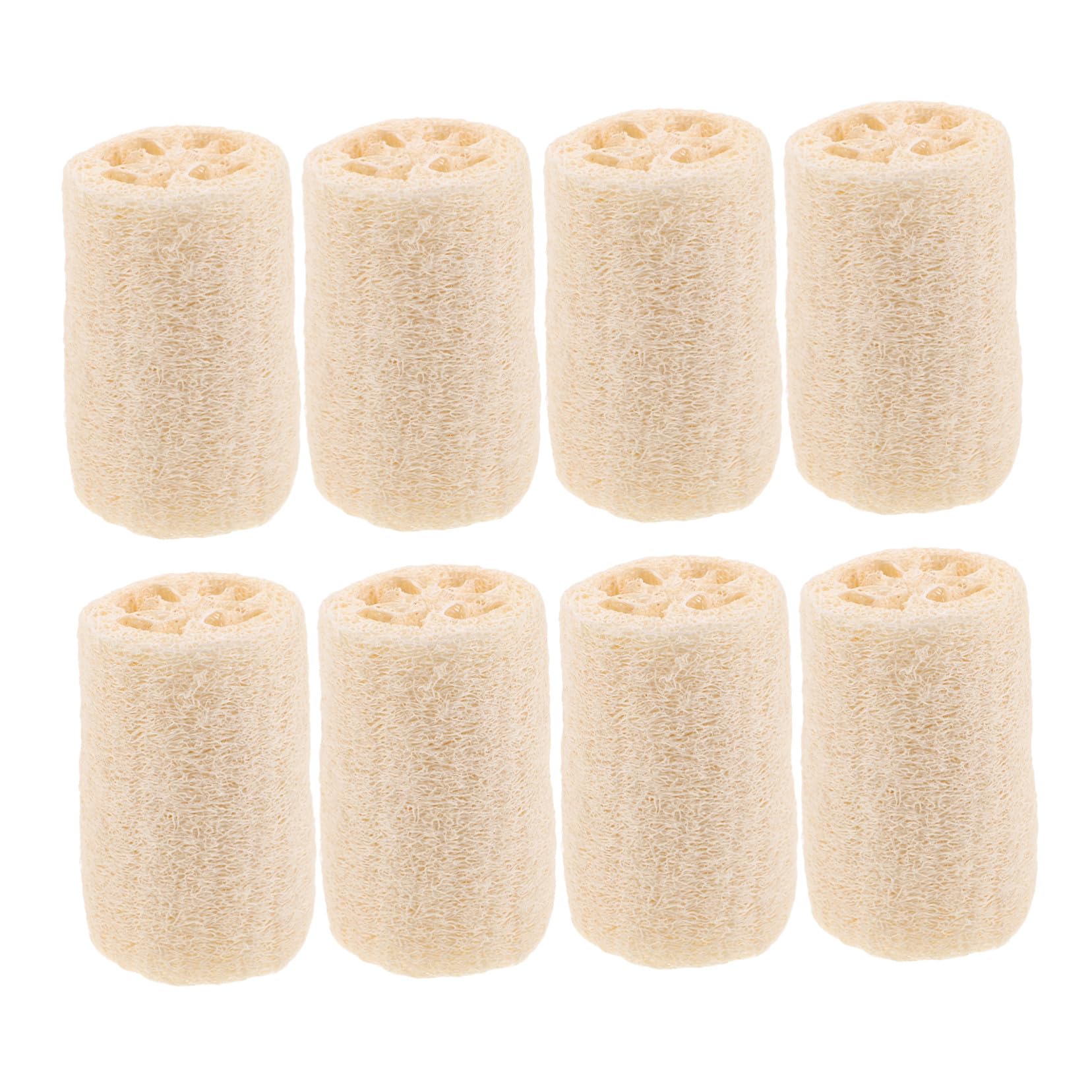 Hohopeti 8 Piezas toallita de baño de lufa cepillo para fregadero de cocina esponja natural de loofá depurador de ducha trasera esponja de ducha de baño de lufa vegetal Beige