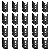 Vista 4 de GBGS Paquete de 20 soportes para riel de valla para postes de madera de 2 x 4, calibre 18, negro